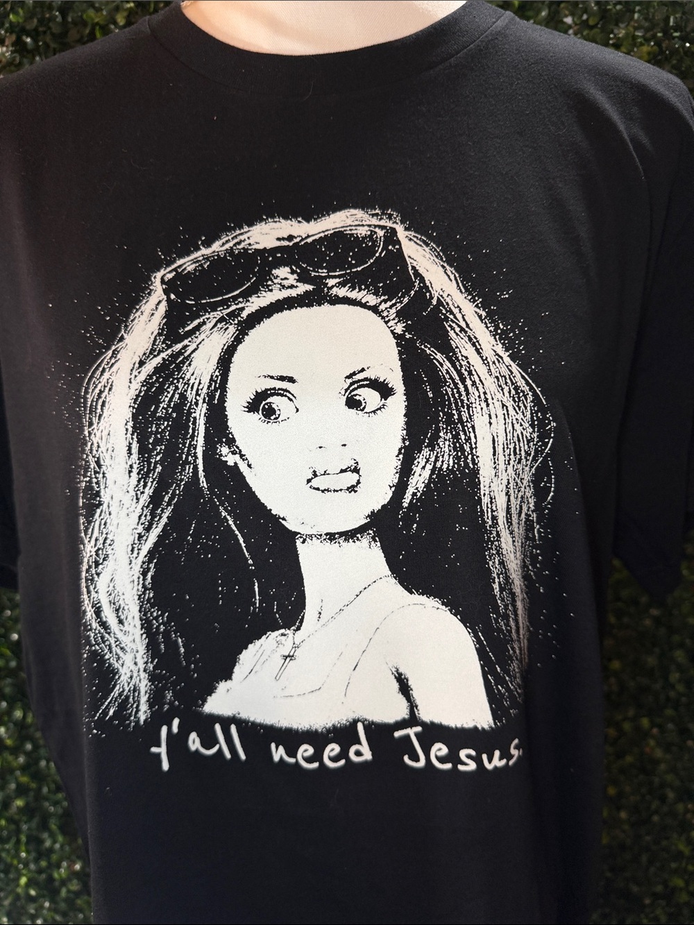 Bella Canvas Black Short Sleeve Tee with White Graphic